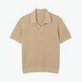 Cotton-Blend Sweater with an Open Polo Collar
