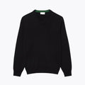 Solid-Color Cotton Sweater with a V-Neck