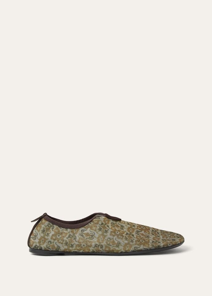 Floaty Women's Flat Loafers - Light Olive/Burnt Orange