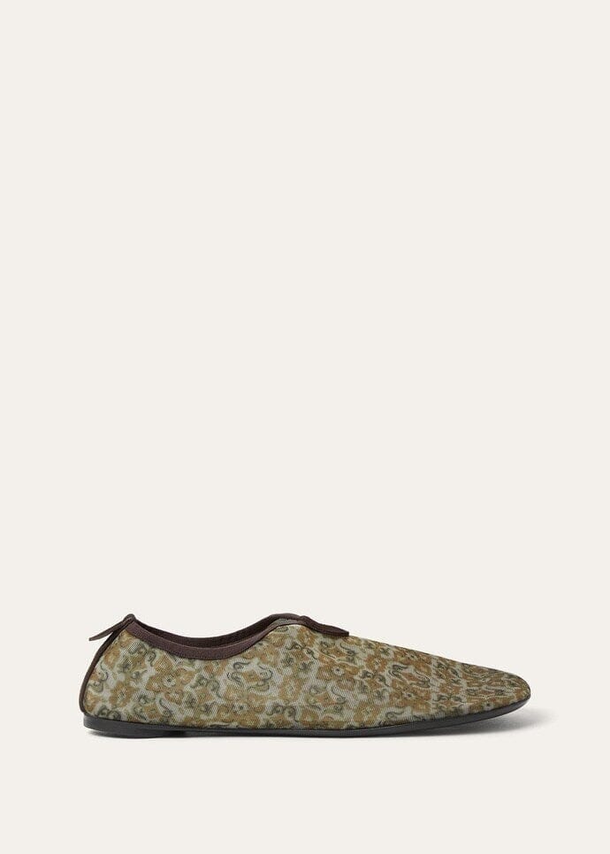 Floaty Women's Flat Loafers - Light Olive/Burnt Orange