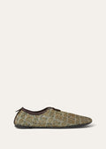 Floaty Women's Flat Loafers - Light Olive/Burnt Orange