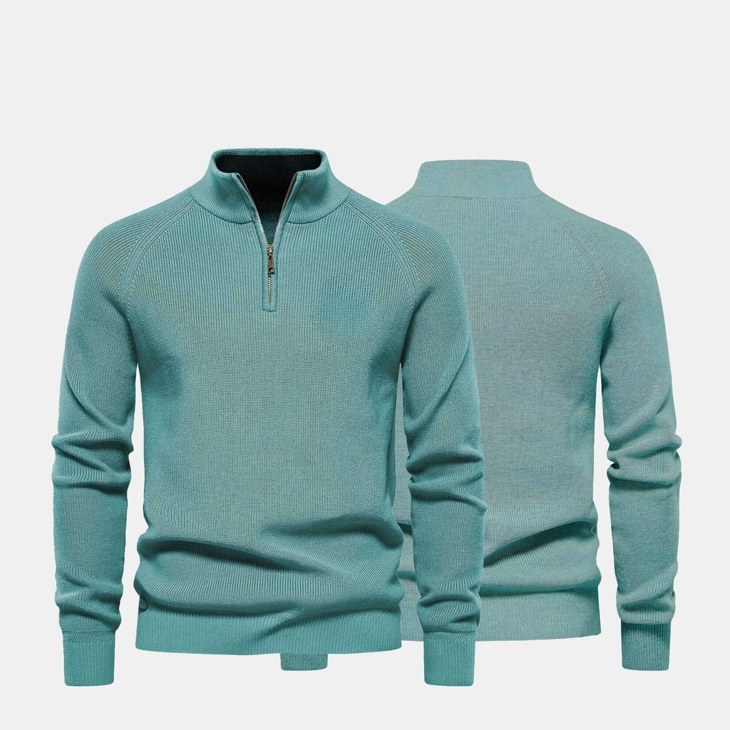 Premium Ribbed Zip-Up Sweater