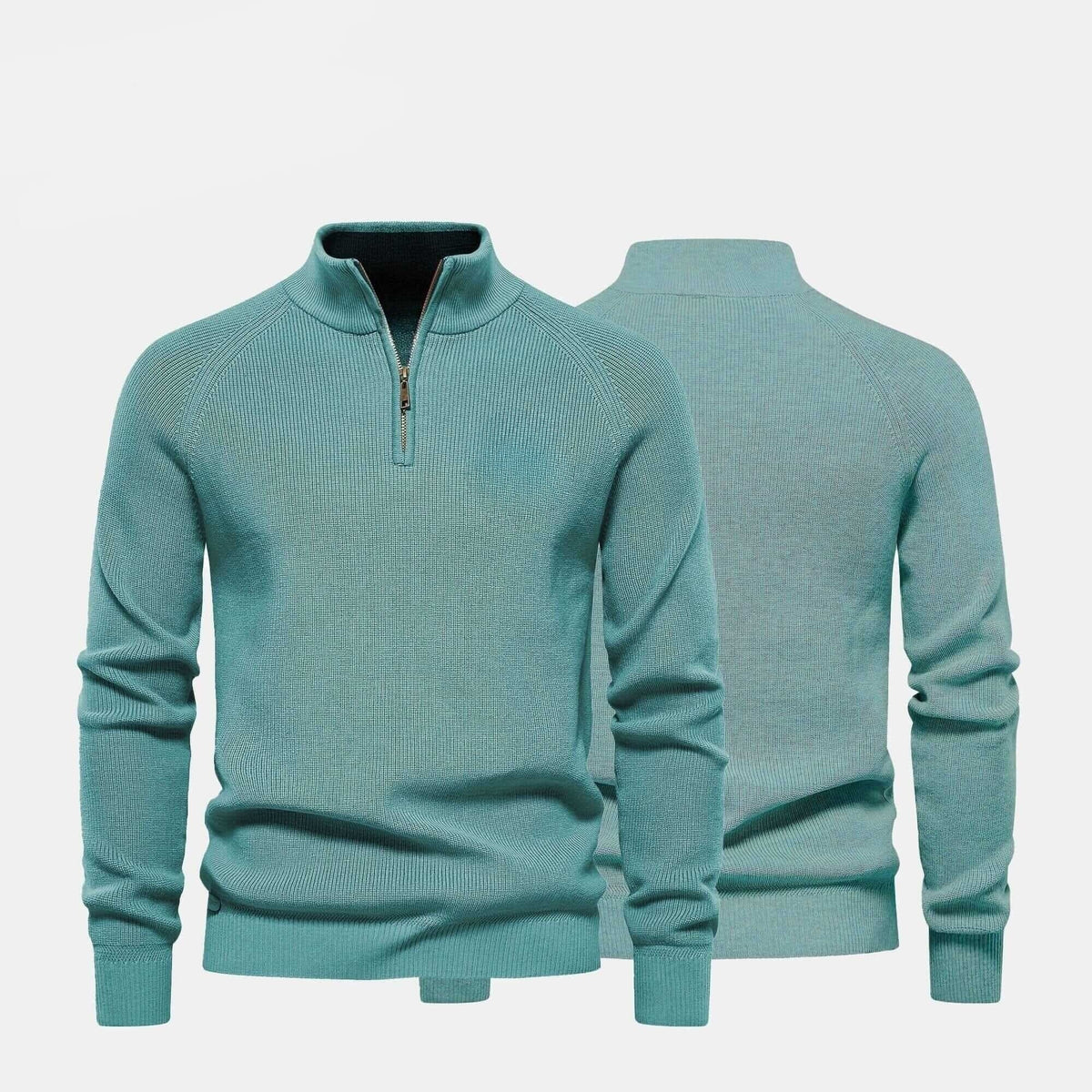 Premium Ribbed Zip-Up Sweater