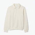 Ribbed Cotton Sweatshirt with Polo Collar