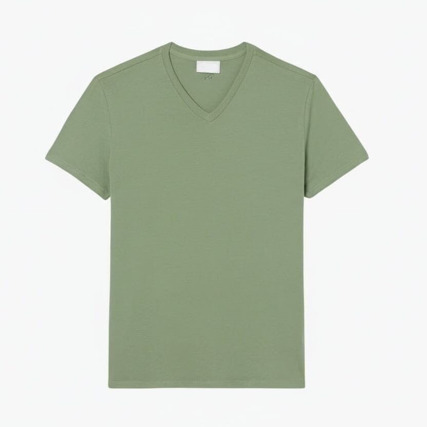 Men's V-Neck T-Shirt Made of Lightweight Pima Cotton