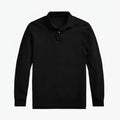 Long-Sleeve Polo Shirt Made of Mesh Cotton