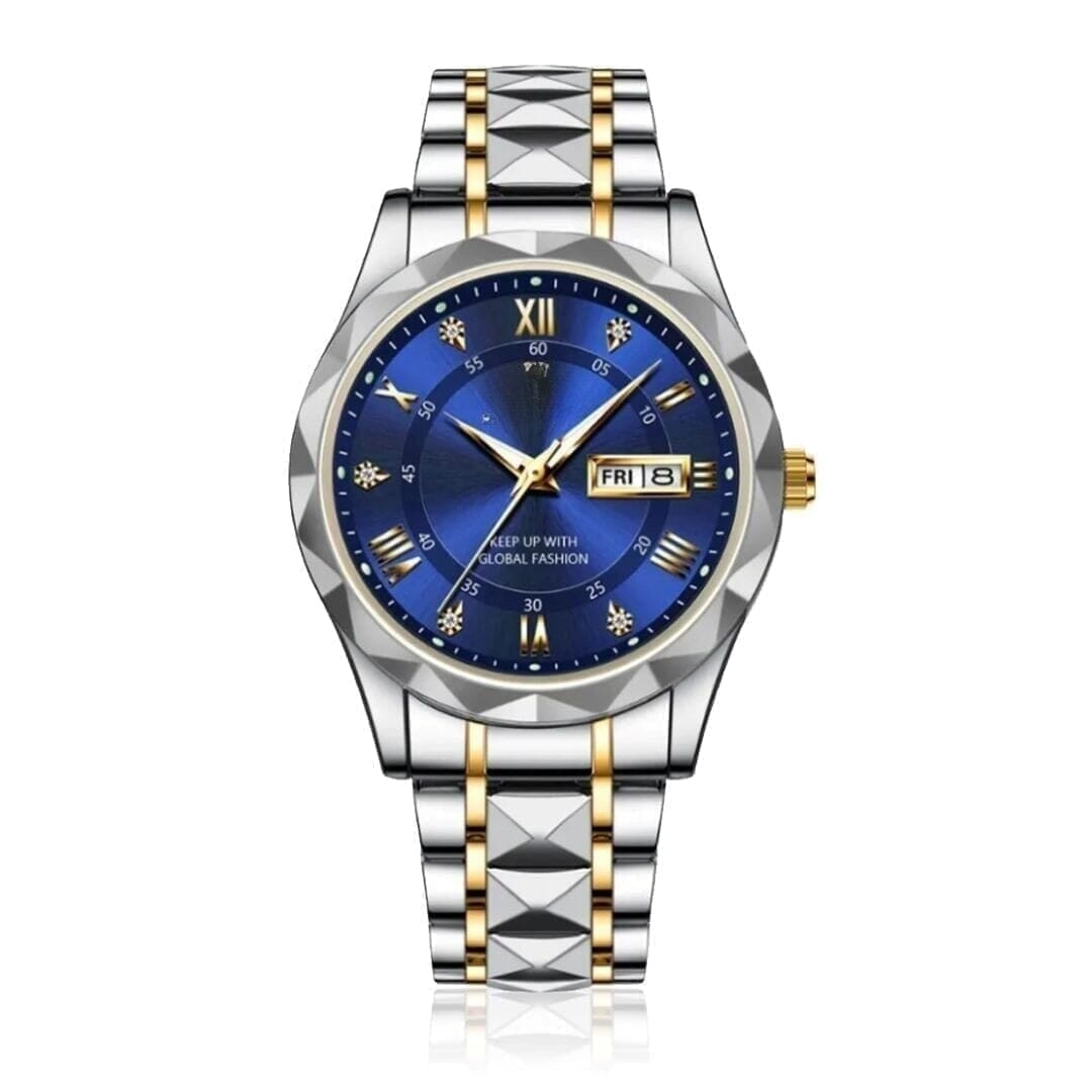Luminous Steel 40mm Men's Wristwatch - Water-Resistant | Stainless Steel