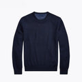 Mesh-Knit Cotton Sweater with a Round Neckline