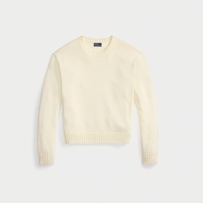 Polo Bear Cotton Sweater with a Round Neckline