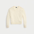 Polo Bear Cotton Sweater with a Round Neckline