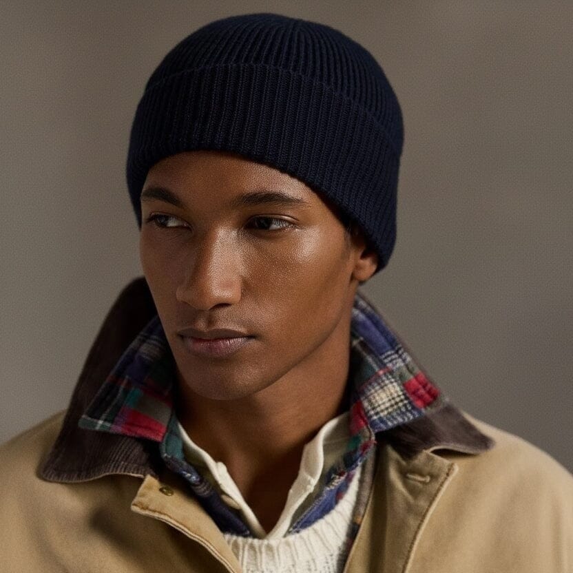 Polo Bear Ribbed Knit Beanie