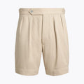 Relaxed-Fit Pleated Twill Shorts