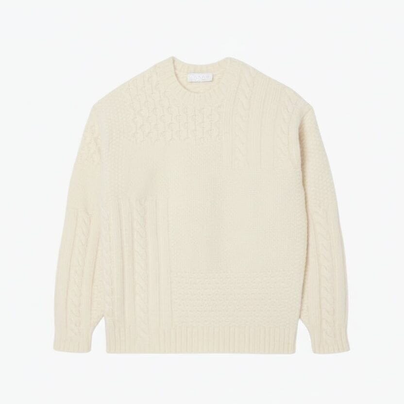 Relaxed-Fit Wool Sweater with a Patchwork Effect