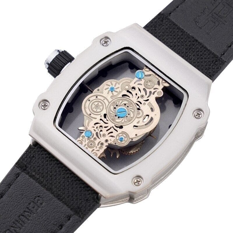 Skeleton Mech Men's Wristwatch with Skeleton Dial