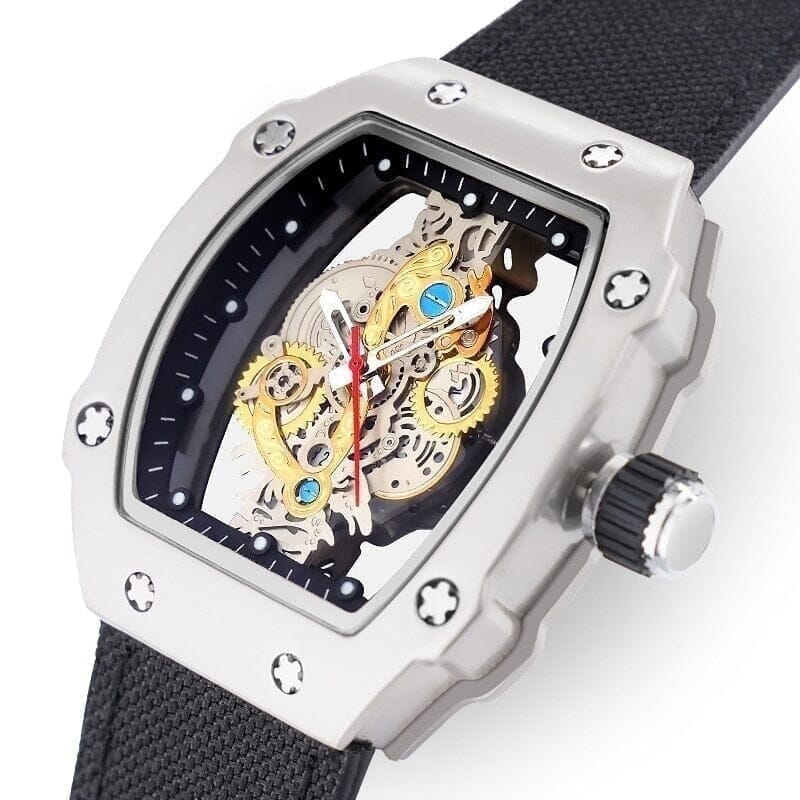 Skeleton Mech Men's Wristwatch with Skeleton Dial