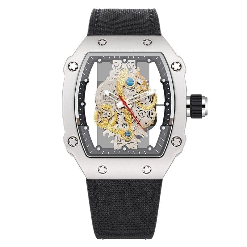 Skeleton Mech Men's Wristwatch with Skeleton Dial