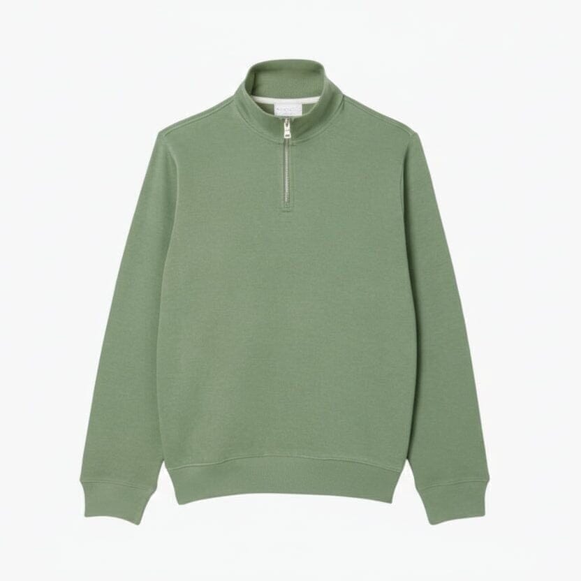 Zip-Up Sweatshirt With a High Collar