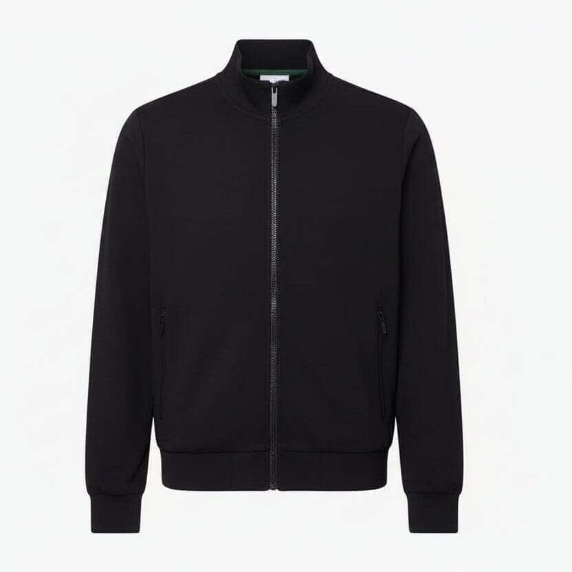 Zip-Up Sweatshirt With a High Collar