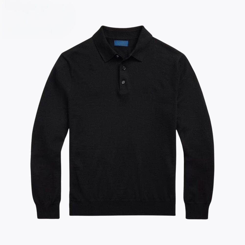 Wool Sweater with a Polo Collar