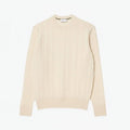 Cable-Knit Sweater Made of Combed Wool with a Round Neckline